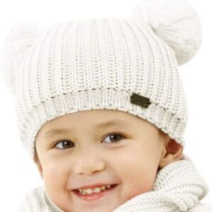 FURTALK Toddler Winter Knit Hat Pom Beanie Fleece Lined